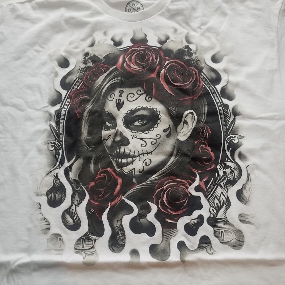 day of the dead mens shirt short sleeve gothic tee new with tags